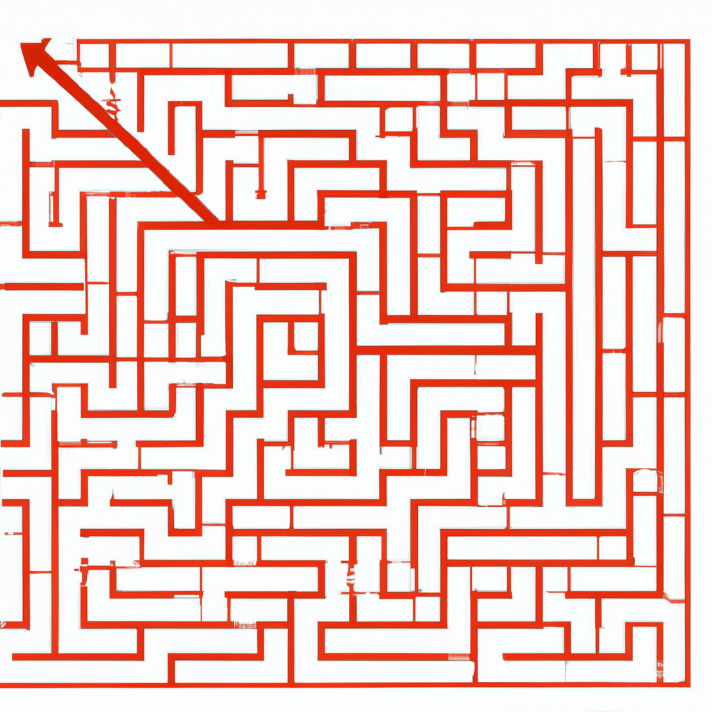A maze with multiple paths converging.