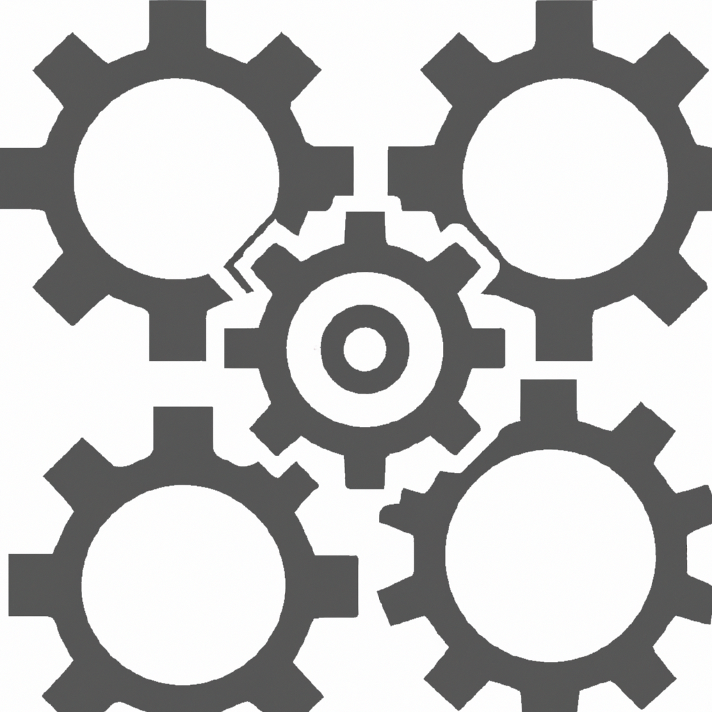 A network of interconnected gears turning.